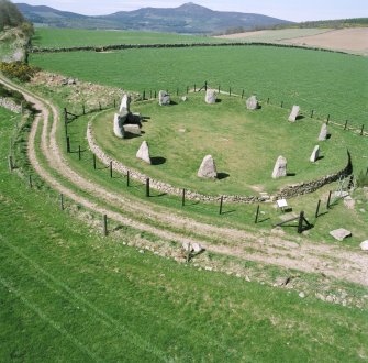 Hi-spy view of the stone circle at Easter Aquhorthies, Aberdeenshire.
