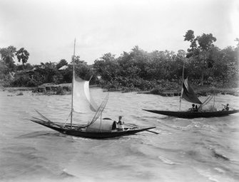 Fishing boats.  Unknown location, possibly the Salt Lakes to east of Kolkata or the Sundarbans to the south.