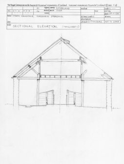 Forsinain Farm
Annotated sketch sectional elevation (sheet 4) of byre (item 13 on sheet 1)
