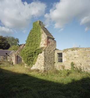 Broadwoodside Farm.
View of remains of gable and ingleneuk from S.