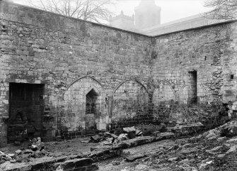 Interior view North of West walls of rere dorter after repairs