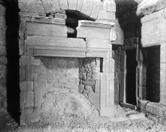 Interior.
View of fireplace in private room.