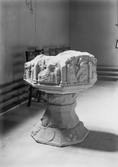 Interior.
View of font.