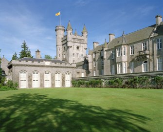 View of ballroom and rear of tower from north west