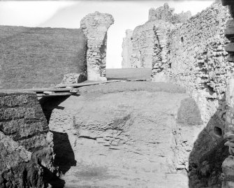 View of moat following entrance to castle grounds.