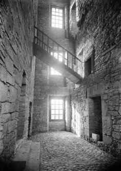 Huntingtower Castle.
View of wooden stair connecting East and West portions.
