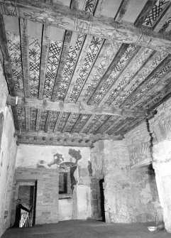 Huntingtower Castle, interior.
General view of painted ceiling.