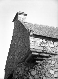 Dundee, Claypotts Road, Claypotts Castle, interior.
General view of stairway and doorway, first floor of North-West tower.