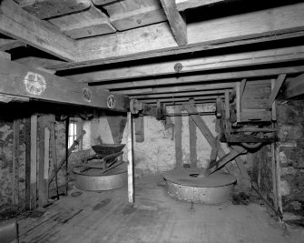 Interior of Mill of Forresterhill.
Detail of millstones at first floor.