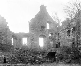 Historic photographic view of mansionhouse interior from W.