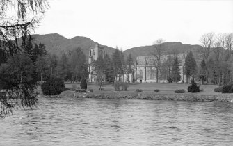 Dunkeld, Dunkeld Cathedral.
View of Cathedral from South across river.