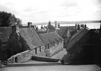View of back of south range of Culross Palace looking to the Firth of Forth