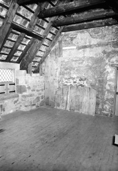 Interior. Vaulted wooden roof