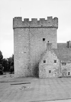 View of Drum Castle tower.