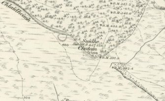 Extract from the first edition of the OS 6-inch map. Later editions of this map (published in 1896 and 1924) annotated this feature 'fort'.