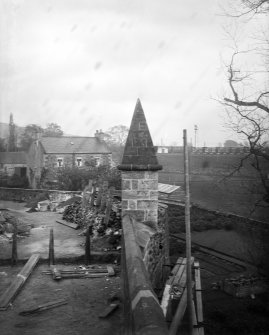 View of turret on bridge.