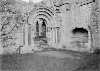 Detail of cloister entrance and recess.