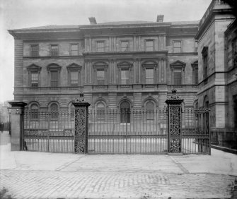 View from S of New Register House and gates.