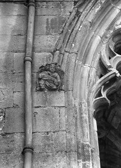 Interior.
Detail of carved angel in S transept.
