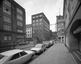 57, 59 Glassford Street
View from North East at junction withWilson Street, also showing Police Box