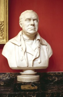 View of plaster bust of Dr Rutherford, in the Hall.