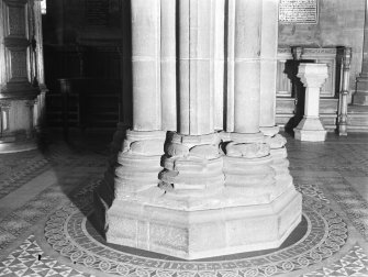 Interior.
View of base of Vestry pillars.