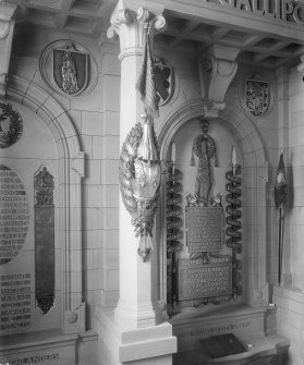 Interior-general view of memorial to Royal Scots Greys and Household Cavalry in South East Bay of Scottish National War Memorial