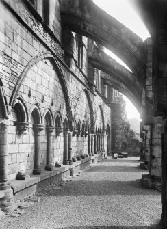 General view of wall arcade of North wall of Holyrood Abbey