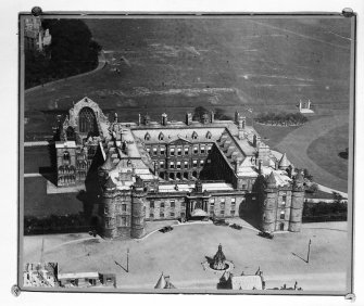Aerial view of Holyrood Palace and Abbey.