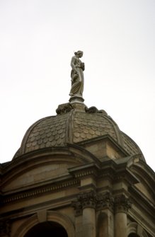 View of statue representing Prosperity, on top of W dome.