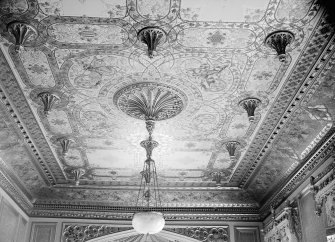 Taymouth Castle, interior.
View looking of ceiling in drawing room.