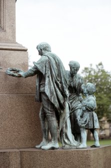 View of Albert Memorial, showing group representing Labour, at SE corner.