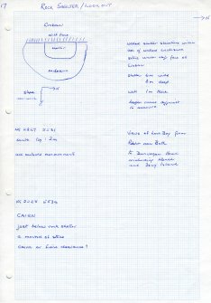 Cnoc Mor A'Ghrobain:  sketch of shelter and enclosure