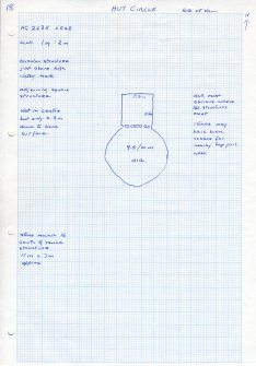 Groban na Sgeire: sketch of hut circle and building