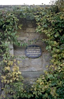 View of Gerard Manley Hopkins poem, on wall beside Inverleith House.