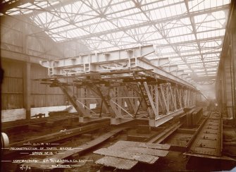 Ex-Scotland. Reconstruction of Tapti Bridge for G.I.P.Railway (Great Indian Peninsula Railway), India
View of span no. 16 in Arrol's Works in Glasgow