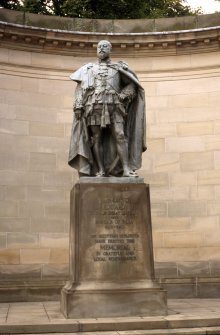 View of statue of Edward VII (part of Memorial to Edward VII).