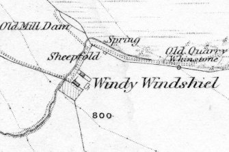 Windy Windshiel extract from OS 6-inch map, Berwickshire, 1st ed (1862) sheet x.  