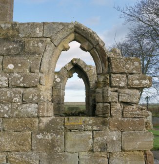 Fearn Abbey.  South East aisle, detail of West window from West.