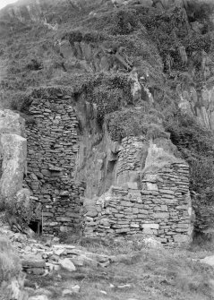 View of St Medan's Cave.
