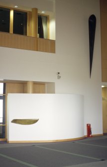 View of two parts of 'Rounding to the Edge' (a five-piece work), in executive reception area of Equitable House, Lochside Crescent.