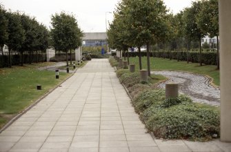 View of 'Two Constellations for a Column', in front of Gyle Shopping Centre, Gyle Avenue.