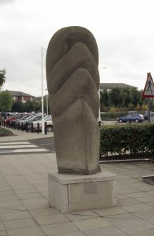 View of sculpture 'Fossil Tree', in Gyle Shopping Centre carpark, Gyle Avenue.