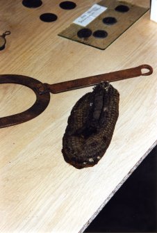 Camserney Farm, Long House: a child's shoe, found during the conservation work, concealed within a wall