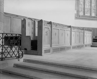 West Saville Terrace, Reid Memorial Church, interior.
Detail of Choir Stalls.