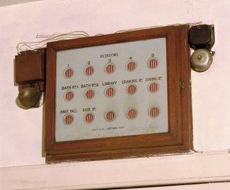 Interior, St Cuthbert's House, Melrose.
Basement, detail of bell board.