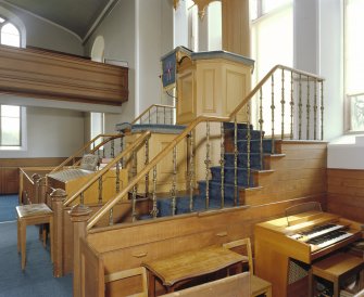 Interior: view of St Martins Parish Church pulpit from West