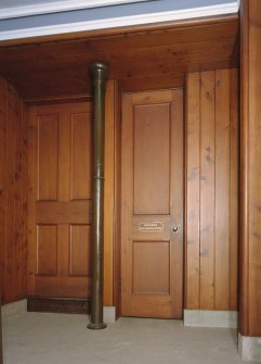 Interior: view of doors to galleries in St Martins Parish Church