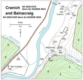 Archaeological features at Cranich and Balnacraig