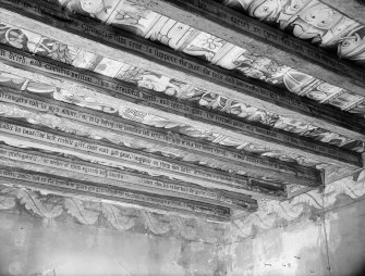 Detail of painted ceiling, Delgatie Castle.